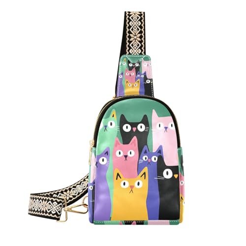 Trendige bunte Katzen-Bauchtasche für Damen, Mehrzweck-Reisetasche für Damen für Reisen, Bunte Katzen Trendige bunte Katzen-Bauchtasche für Damen, Mehrzweck-Reisetasche für Damen für Reisen, Bunte Katzen von aidingzhi