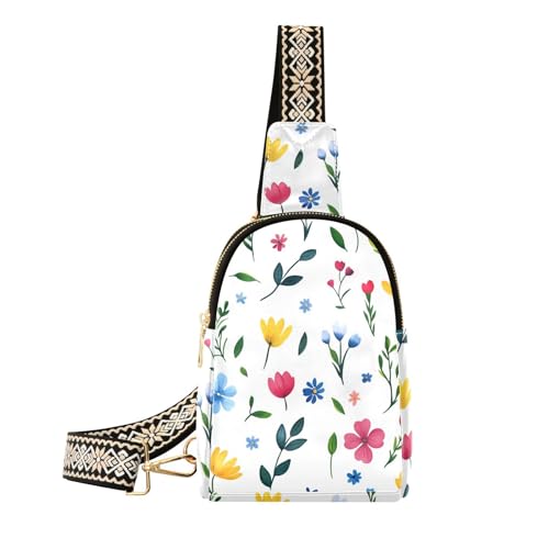 Trendige einfache Frühlingsfrische Blumen-Bauchtasche, niedliche Schultertasche für Tagesrucksack, Einfache Frühlingsfrische Blumen Trendige einfache Frühlingsfrische Blumen-Bauchtasche, niedliche Schultertasche für Tagesrucksack, Einfache Frühlingsfrische Blumen von aidingzhi