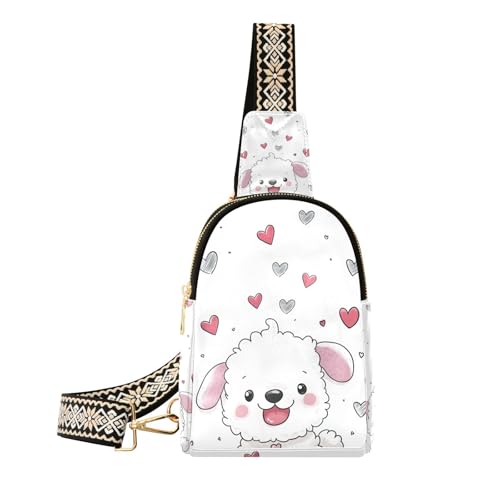 Trendige lustige Gürteltasche für Reisen, Diebstahlschutz, für Damen, Umhängetasche, Tagesrucksack, Lustige Hunde-Liebe von aidingzhi