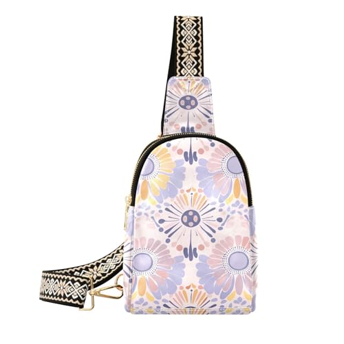 Trendige weiche lila Blumen Pastell Pfirsich Tasche für Reisen süße Tasche für Frauen Crossbody für Reisen von aidingzhi