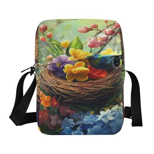 Umhängetasche für Herren, Motiv: niedlicher Vogel, Geldbörse für Teenager, verstellbarer Riemen für Arbeit, Schule von aidingzhi