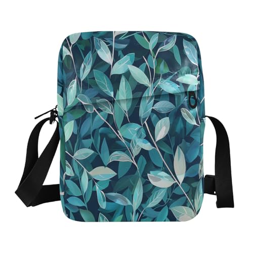 Umhängetasche mit Blättern, Umhängetasche, verstellbarer Riemen, für Reisen, Freizeit von aidingzhi
