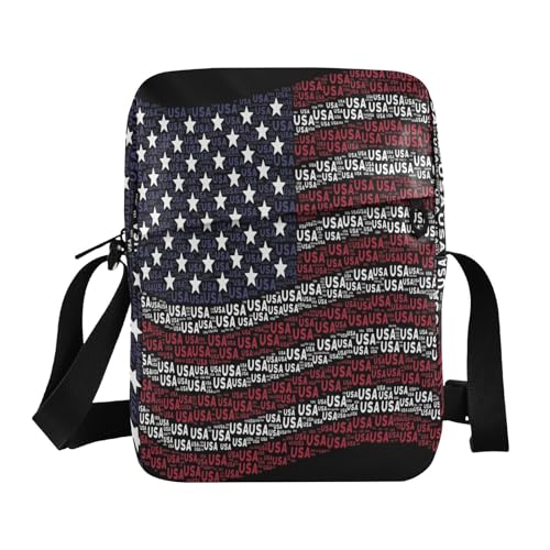 Umhängetasche mit USA-Flagge, für Herren, Umhängetasche, verstellbarer Riemen, für Shopping, Outdoor-Sport von aidingzhi