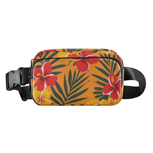 Umhängetasche mit hawaiianischem Blumenmuster, trendig, für Damen und Herren, wasserdicht, mit verstellbarem Gurt, für Reisen, Laufen, Wandern von aidingzhi