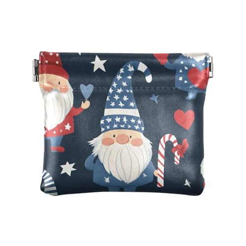 Unabhängigkeitstag Zwerg schwarz Damen Leder Münzgeldbörse tragbar Münzhalter für Mädchen Damen Handtasche von aidingzhi