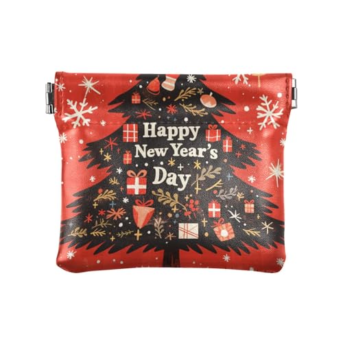 Weihnachtliches rotes Karomuster aus PU-Leder, kleine Münzen, praktischer Schmuck-Organizer für Damen von aidingzhi