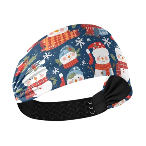 Weihnachts-Schneemänner, rutschfest? Fitness-Stirnbänder für Damen, elastisches Haar für Yoga, Wandern, Make-up, Tennis von aidingzhi