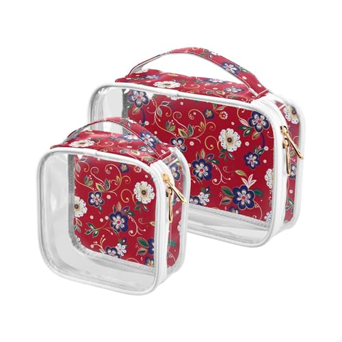 aidingzhi 2 transparente Herren-Kulturbeutel, TSA-zugelassen, multifunktional, kleine Make-up-Tasche, Reisezubehör, rote Blumen, traditioneller Stil, Rote Blumen, traditioneller Stil aidingzhi 2 transparente Herren-Kulturbeutel, TSA-zugelassen, multifunktional, kleine Make-up-Tasche, Reisezubehör, rote Blumen, traditioneller Stil, Rote Blumen, traditioneller Stil von aidingzhi