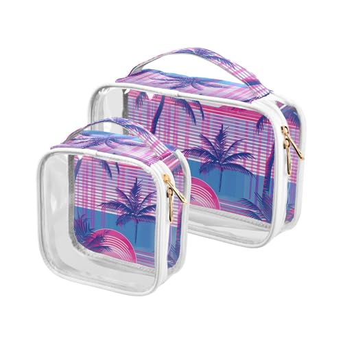 aidingzhi 2 transparente Herren-Kulturbeutel, TSA-zugelassen, multifunktionale Reise-Kosmetiktasche, Rasierutensilien, Cocos Purple Vaporwave Style Chic, Cocos Purple Vaporwave Style Chic aidingzhi 2 transparente Herren-Kulturbeutel, TSA-zugelassen, multifunktionale Reise-Kosmetiktasche, Rasierutensilien, Cocos Purple Vaporwave Style Chic, Cocos Purple Vaporwave Style Chic von aidingzhi