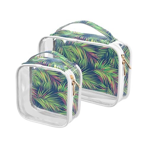 aidingzhi 2 transparente Herren-Kulturbeutel, TSA-zugelassen, tragbare Make-up-Reisetasche, Rasierset, Blätter der Handflächen, Blätter von Palmen aidingzhi 2 transparente Herren-Kulturbeutel, TSA-zugelassen, tragbare Make-up-Reisetasche, Rasierset, Blätter der Handflächen, Blätter von Palmen von aidingzhi