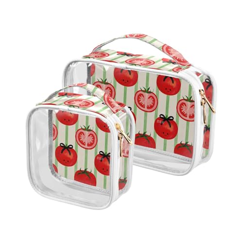 aidingzhi 2 transparente Kulturbeutel für Damen, TSA-zugelassen, transparent, kleine Make-up-Tasche, Rasierutensilien, niedliches Cartoon-Tomatenrot, Niedliches Cartoon-Tomatenrot aidingzhi 2 transparente Kulturbeutel für Damen, TSA-zugelassen, transparent, kleine Make-up-Tasche, Rasierutensilien, niedliches Cartoon-Tomatenrot, Niedliches Cartoon-Tomatenrot von aidingzhi