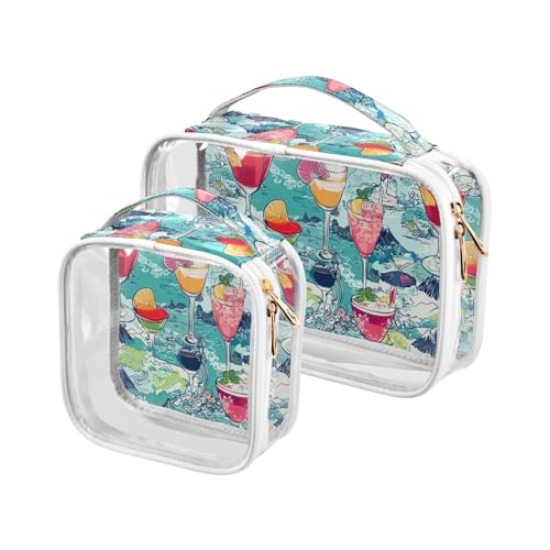 aidingzhi 2 transparente kleine Kulturbeutel, TSA-geprüft, transparent, Make-up-Tasche, klein, für Herren, Rasierset, buntes Cartoon-Obst, Cocktail, Bunter Cartoon-Obst-Cocktail aidingzhi 2 transparente kleine Kulturbeutel, TSA-geprüft, transparent, Make-up-Tasche, klein, für Herren, Rasierset, buntes Cartoon-Obst, Cocktail, Bunter Cartoon-Obst-Cocktail von aidingzhi