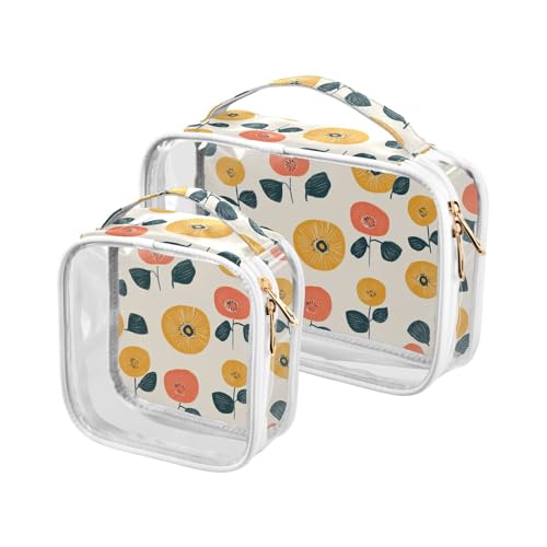 aidingzhi 2 transparente kleine Kulturbeutel, TSA-geprüft, transparent, für Damen, Reisezubehör, einfache Retro-Blüten, Kreise, Einfache Retro-Blüten Kreis aidingzhi 2 transparente kleine Kulturbeutel, TSA-geprüft, transparent, für Damen, Reisezubehör, einfache Retro-Blüten, Kreise, Einfache Retro-Blüten Kreis von aidingzhi