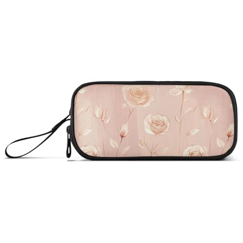 aidingzhi Ästhetisches Federmäppchen aus Nylon in Rotgold, einfaches Federmäppchen, hohe Kapazität, Kunst-Federmäppchen, Schreibwaren-Organizer für College-Frauen von aidingzhi