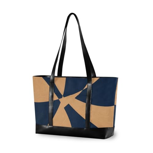 aidingzhi Abstrakte Kunst, marineblaue Essential-Taschen für Damen, mit Reißverschluss, Arbeitstasche für Frauen für die Arbeit mit von aidingzhi