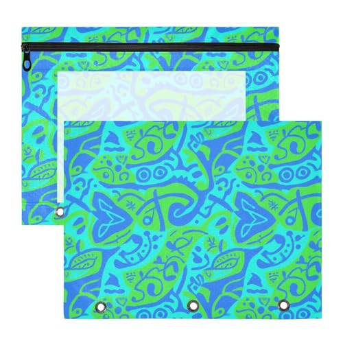 aidingzhi Binder-Federmäppchen mit 3 Löchern, für A4-Papier, Briefe, 2 Stück, Lehrer, Klassenzimmer, blau-grün, Batikfärbung aidingzhi Binder-Federmäppchen mit 3 Löchern, für A4-Papier, Briefe, 2 Stück, Lehrer, Klassenzimmer, blau-grün, Batikfärbung von aidingzhi