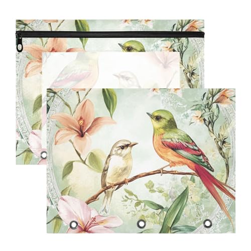 aidingzhi Bindertaschen, stabiler Stifthalter für A4-Papier, Briefe, 2 Stück, Studenten, Zuhause, Zweige, Blumen, Kolibris, Grün aidingzhi Bindertaschen, stabiler Stifthalter für A4-Papier, Briefe, 2 Stück, Studenten, Zuhause, Zweige, Blumen, Kolibris, Grün von aidingzhi