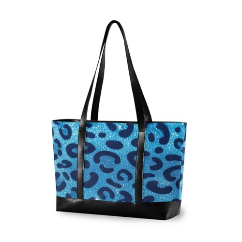 aidingzhi Blaue, stilvolle Tragetasche für Damen mit Reißverschluss, für Pool, Fitnessstudio, Lebensmittelgeschäft, Reisen von aidingzhi