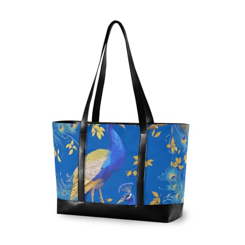 aidingzhi Blaue elegante Peacork einfache Damen-Tragetasche mit Reißverschluss, Damen-Tragetasche für Herren mit von aidingzhi