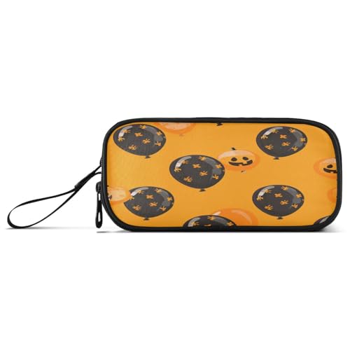 aidingzhi Boo Balloon Federmäppchen aus Nylon, mit Reißverschluss, großes Fassungsvermögen, für Teenager, Schreibwaren für Büro, Teenager, Orange / Schwarz von aidingzhi
