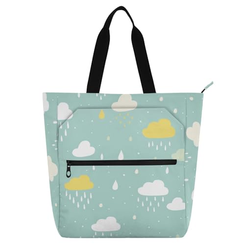 aidingzhi Bücher-Tragetasche für Kinder, Damen, Herren, Wolken, wasserabweisend, für Kinder, Aktivitätstasche, Kunst-Tragetasche mit Reißverschluss, für Schule, Arbeit, Reisen, Regenbogen von aidingzhi
