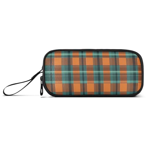 aidingzhi Buffalo Plaid Check Orange Nylon Schulbedarf Bleistift Tasche Große Kapazität Stift Etui Schreibwaren Organizer für Schule Lehrer, Büffel Plaid Kariert Orange, 1 größe, Schreibwaren, Buffalo von aidingzhi