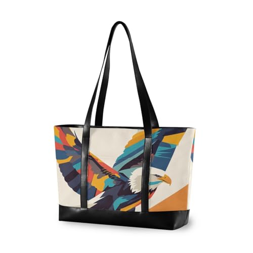 aidingzhi Bunte Geomtric Bird tragbare Arbeitstasche für Damen mit Reißverschluss-Taschen für Damen, professionelle Tragetasche für die Uni mit Mittagessen aidingzhi Bunte Geomtric Bird tragbare Arbeitstasche für Damen mit Reißverschluss-Taschen für Damen, professionelle Tragetasche für die Uni mit Mittagessen von aidingzhi