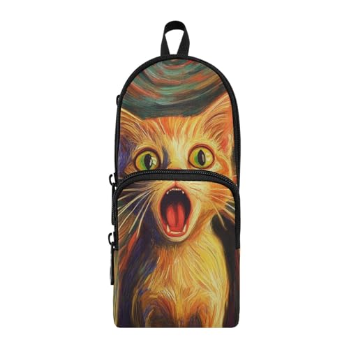 aidingzhi Bunte Schreiende Katze, Illustration, Nylon, 3 Fächer, Federmäppchen, Mehrzweck- und ästhetisches Federmäppchen, Schreibwaren-Organizer für adrette Schule aidingzhi Bunte Schreiende Katze, Illustration, Nylon, 3 Fächer, Federmäppchen, Mehrzweck- und ästhetisches Federmäppchen, Schreibwaren-Organizer für adrette Schule von aidingzhi