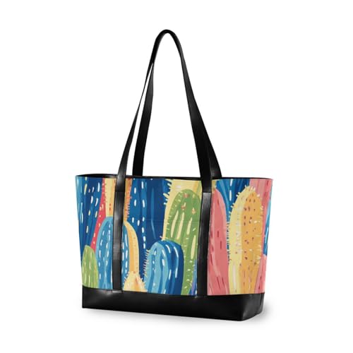 aidingzhi Bunte ästhetische Kaktus-Tasche für Damen, moderne Arbeitstasche mit Reißverschluss, Laptop-Reisetasche für Krankenschwestern mit aidingzhi Bunte ästhetische Kaktus-Tasche für Damen, moderne Arbeitstasche mit Reißverschluss, Laptop-Reisetasche für Krankenschwestern mit von aidingzhi