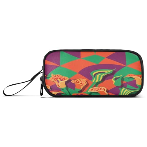 aidingzhi Bunte geometrische Formen, Calla-Lilien, Nylon, großes Federmäppchen für Mädchen, hohe Kapazität, Federmäppchen für Schule, Schreibwaren für College-Frauen von aidingzhi