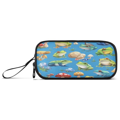 aidingzhi Cartoon-bunte Frösche, Nylon-Stift-Aufbewahrungstasche, großes Fassungsvermögen, Schulmäppchen, Schreibwaren für Büro, Kinder von aidingzhi
