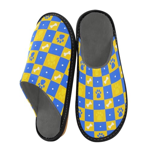 aidingzhi Damen-Hausschuhe, Hausschuhe, Hausschuhe, gemütlich, Blaue und gelbe Gitterpfotenabdrücke, 37/37.5 EU aidingzhi Damen-Hausschuhe, Hausschuhe, Hausschuhe, gemütlich, Blaue und gelbe Gitterpfotenabdrücke, 37/37.5 EU von aidingzhi
