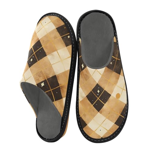 aidingzhi Damen-Hausschuhe, Hausschuhe, Hausschuhe, gemütliches Haus, Brauner Büffelkarierter Hintergrund, 37/37.5 EU aidingzhi Damen-Hausschuhe, Hausschuhe, Hausschuhe, gemütliches Haus, Brauner Büffelkarierter Hintergrund, 37/37.5 EU von aidingzhi