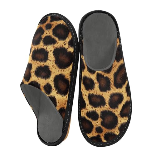 aidingzhi Damen-Hausschuhe, Hausschuhe, Memory-Schaum, warm, gemütlich, Tierische Gepardenhautstruktur, 37/37.5 EU von aidingzhi