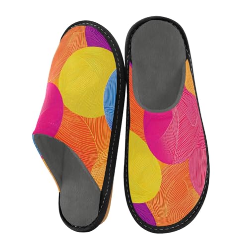 aidingzhi Damen-Hausschuhe, Hausschuhe für Damen, Innenbereich, Memory-Schaum, gemütlicher Damen-Hausschuh, Handball-Textur, bunt, 4-5 von aidingzhi