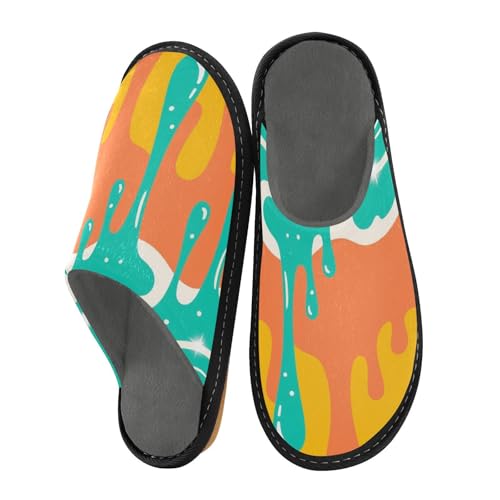 aidingzhi Damen-Hausschuhe, Memory-Schaum, Hausschuhe, Hausschuhe, Hausbett, Graffiti Art Orange Grün, 4-5 aidingzhi Damen-Hausschuhe, Memory-Schaum, Hausschuhe, Hausschuhe, Hausbett, Graffiti Art Orange Grün, 4-5 von aidingzhi