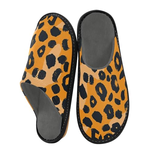 aidingzhi Damen-Hausschuhe, für drinnen und draußen, Memory-Schaum, Hausschuhe, Hausbett, Leoparden-Print, 38/38.5 EU von aidingzhi