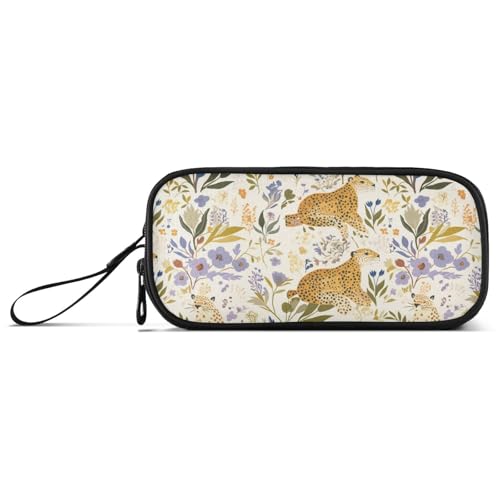 aidingzhi Dschungel Leopard Floral Nylon Reißverschluss Federmäppchen große Kapazität Federmäppchen Schule Bürobedarf für Preppy Schule preppy von aidingzhi