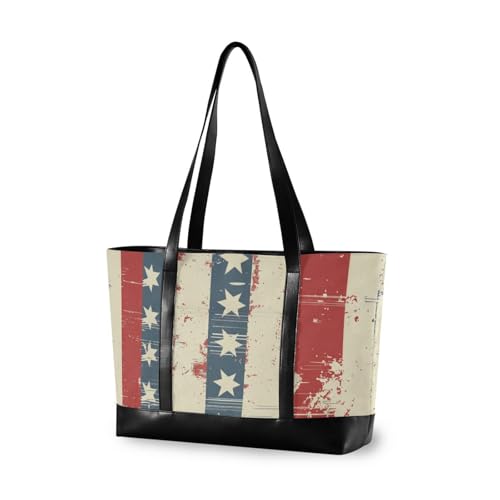 aidingzhi Einfache Tragetasche mit amerikanischer Flagge für Laptops mit Reißverschluss, Damen-Tragetasche für die Universität aidingzhi Einfache Tragetasche mit amerikanischer Flagge für Laptops mit Reißverschluss, Damen-Tragetasche für die Universität von aidingzhi