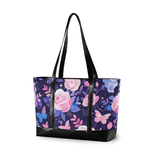 aidingzhi Elegante Blüten modische Arbeitstasche für Damen, professionell, mit Reißverschlusstasche, 35,6 cm, Violett aidingzhi Elegante Blüten modische Arbeitstasche für Damen, professionell, mit Reißverschlusstasche, 35,6 cm, Violett von aidingzhi