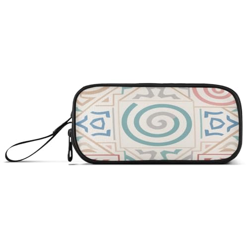 aidingzhi Exotische geometrische Kreise Nylon Jungen Federmäppchen Große Kapazität College Federmäppchen Schreibwaren Tasche für College Mädchen von aidingzhi