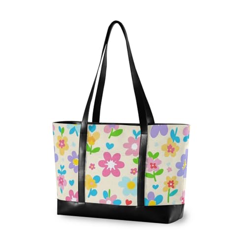 aidingzhi Farbenfrohe, frische Sommerblumen-Laptoptasche für Damen, mit Reißverschlusstasche, 35,6 cm (14 Zoll) für Damen mit Tablet von aidingzhi