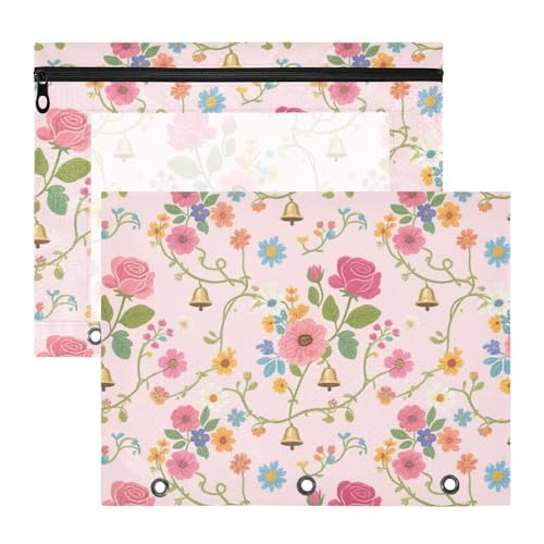aidingzhi Federmäppchen, Mehrzweck-Locher mit 3 Löchern, für A4-Papier, Briefe, 2 Stück, Lehrer, Zuhause, Sommerblumen, schön von aidingzhi