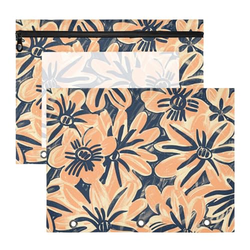 aidingzhi Federmäppchen, Mehrzweck-Stifthalter für 3 Ringe, 2 Stück, Lehrerklasse, Pfirsichblumen von aidingzhi