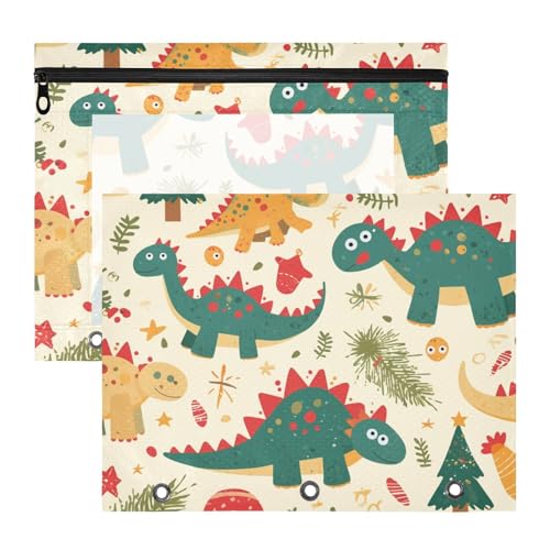 aidingzhi Federmäppchen, entzückender Stifthalter für 3 Ringe, 2 Stück, Lehrer, College, Dino Weihnachten von aidingzhi