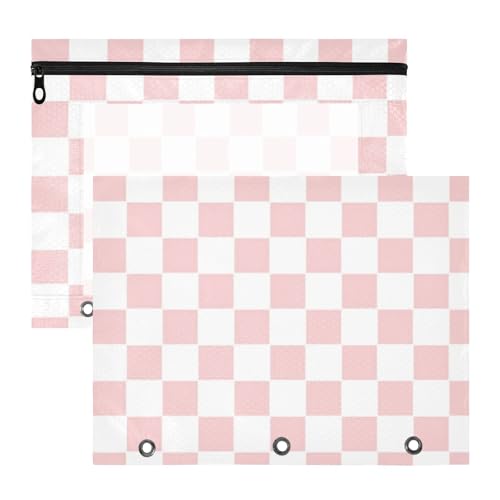 aidingzhi Federmäppchen, stabile Aufbewahrungstasche für A4-Papier, Briefe, 2 Stück, für Schüler, Studenten, Lehrerbedarf, niedliches rosa Schachbrett aidingzhi Federmäppchen, stabile Aufbewahrungstasche für A4-Papier, Briefe, 2 Stück, für Schüler, Studenten, Lehrerbedarf, niedliches rosa Schachbrett von aidingzhi