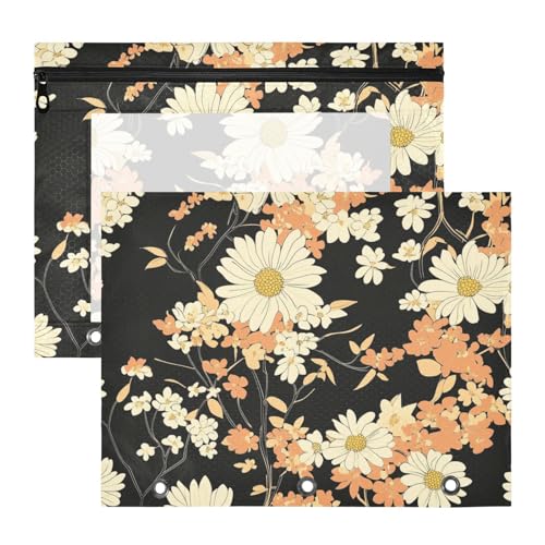 aidingzhi Federmäppchen, tragbare Taschenordner für A4-Papier, Briefe, 2 Stück, Studenten, College, Retro, japanisches Gänseblümchen, Weiß aidingzhi Federmäppchen, tragbare Taschenordner für A4-Papier, Briefe, 2 Stück, Studenten, College, Retro, japanisches Gänseblümchen, Weiß von aidingzhi