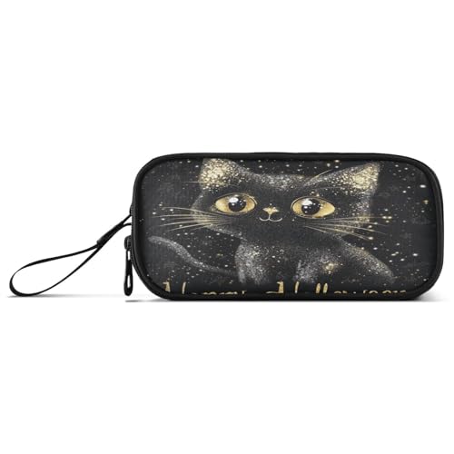 aidingzhi Federmäppchen "Happy Halloween", schwarze Katze, Nylon, großes Fassungsvermögen, Federmäppchen für Teenager, Schreibwaren-Organizer für Schule, Teenager aidingzhi Federmäppchen "Happy Halloween", schwarze Katze, Nylon, großes Fassungsvermögen, Federmäppchen für Teenager, Schreibwaren-Organizer für Schule, Teenager von aidingzhi
