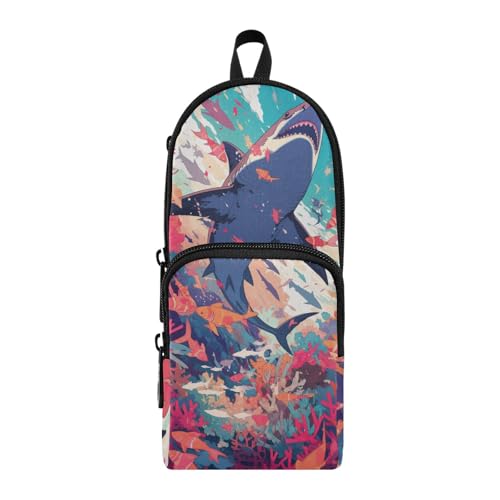 aidingzhi Federmäppchen aus Nylon, 3 Fächer, Korallen, Hai, College, großes Fassungsvermögen, Reißverschluss, Netz, Federmäppchen, Schreibwaren-Organizer für die Mittelschule aidingzhi Federmäppchen aus Nylon, 3 Fächer, Korallen, Hai, College, großes Fassungsvermögen, Reißverschluss, Netz, Federmäppchen, Schreibwaren-Organizer für die Mittelschule von aidingzhi