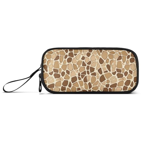 aidingzhi Federmäppchen aus Nylon, Giraffenmuster, Braun, 2 Stück, für Teenager, Mädchen, Schule, Schreibwaren für Grundlehrer von aidingzhi